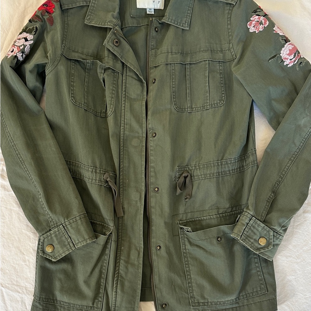 Women's Green Embroidered Jacket